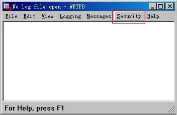 FTP 소프트웨어에서 Security 메뉴로 들어가기
