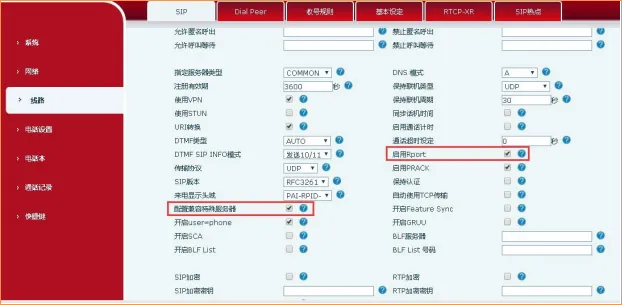 전화기에서 rport 및 특수 서버 호환성을 활성화하는 방법