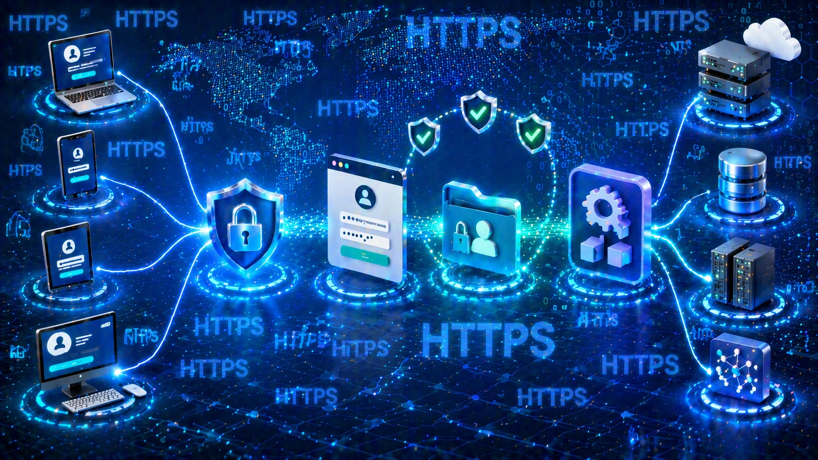 HTTPS는 로그인 페이지, 관리 세션 및 API 통신과 연동됨