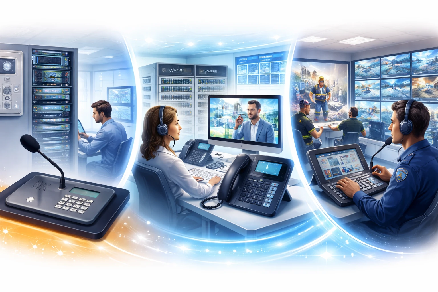 VoIP, SIP 인터콤, 관제 및 긴급 통신 시나리오에 사용되는 전이중