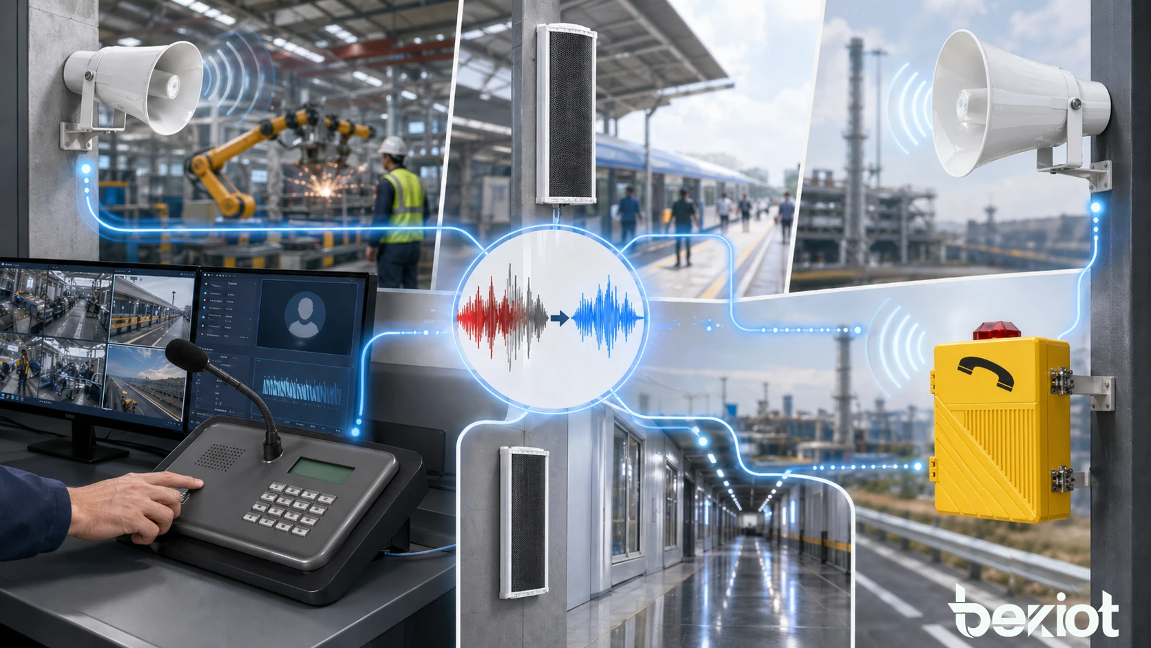 SIP 인터콤 산업용 전화 페이징 마이크 디스패치 콘솔 비상 통신 시스템 전반의 노이즈 리덕션 적용