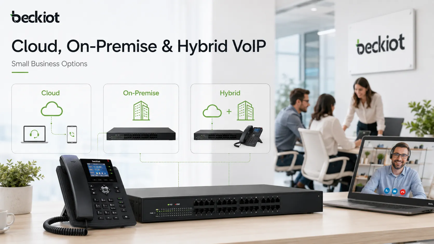 중소기업용 클라우드, 온프레미스, 하이브리드 VoIP 옵션