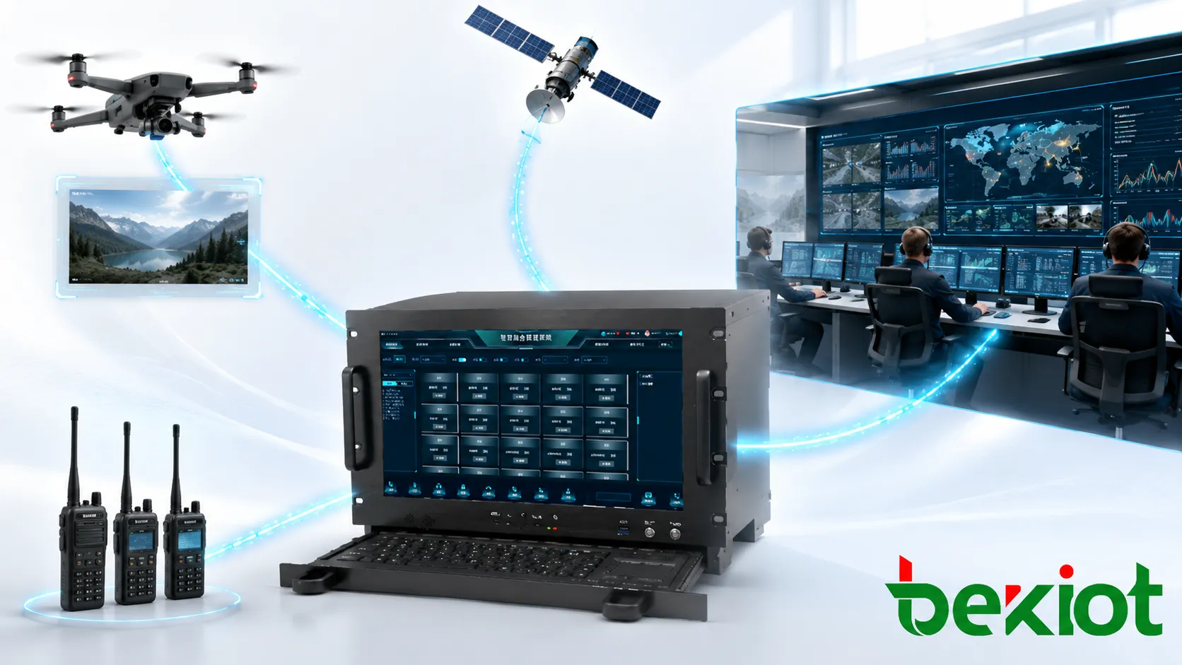 무전 UAV 영상 위성 링크 후방 지휘센터를 연결하는 응급 지휘함 아키텍처