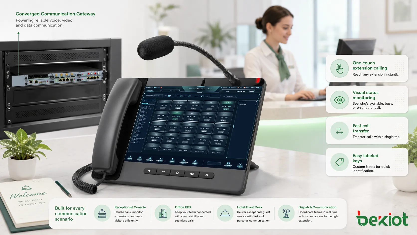 사무실 PBX 접수 콘솔 호텔 프런트 디스패치 통신에서의 DSS 키 활용