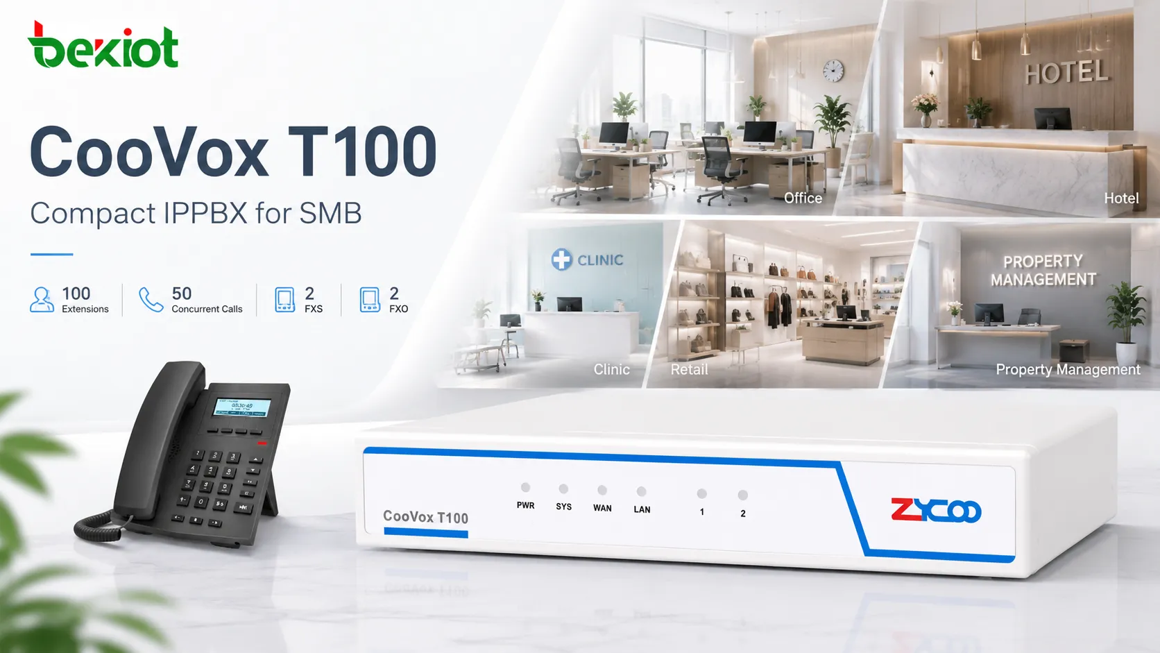 중소기업 통신을 위한 Zycoo T100 CooVox IPPBX 하드웨어 서버