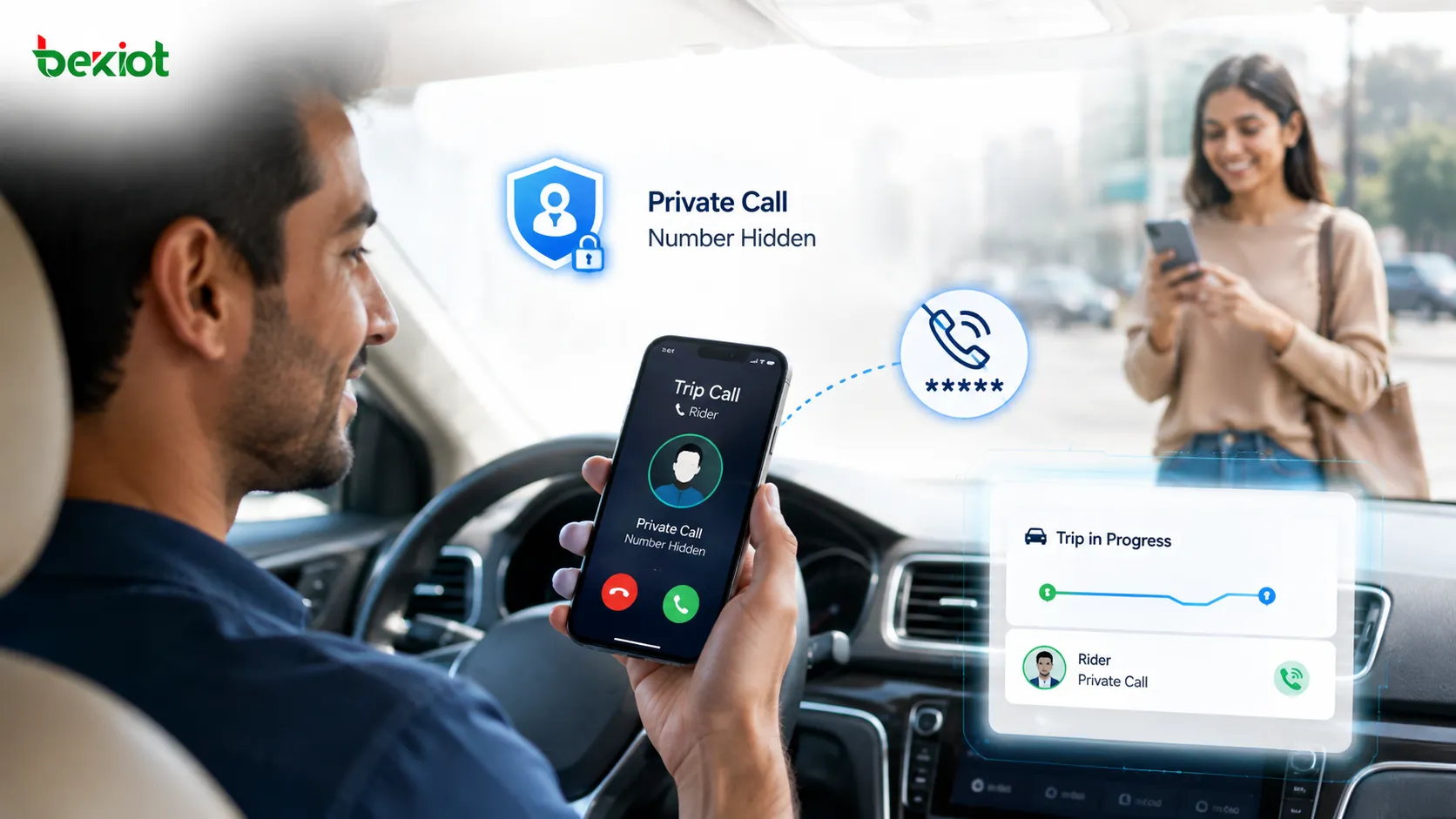 호 제어, 미디어 서비스, 업무 플랫폼으로 승객과 운전자 클라이언트를 연결하는 모바일 앱 VoIP 아키텍처