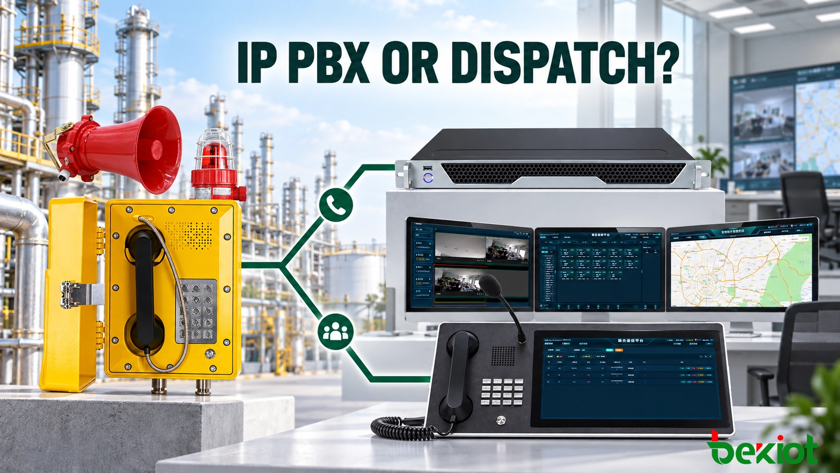 방폭 전화는 IP PBX에 연결해야 할까요, 아니면 디스패치 시스템에 연결해야 할까요?