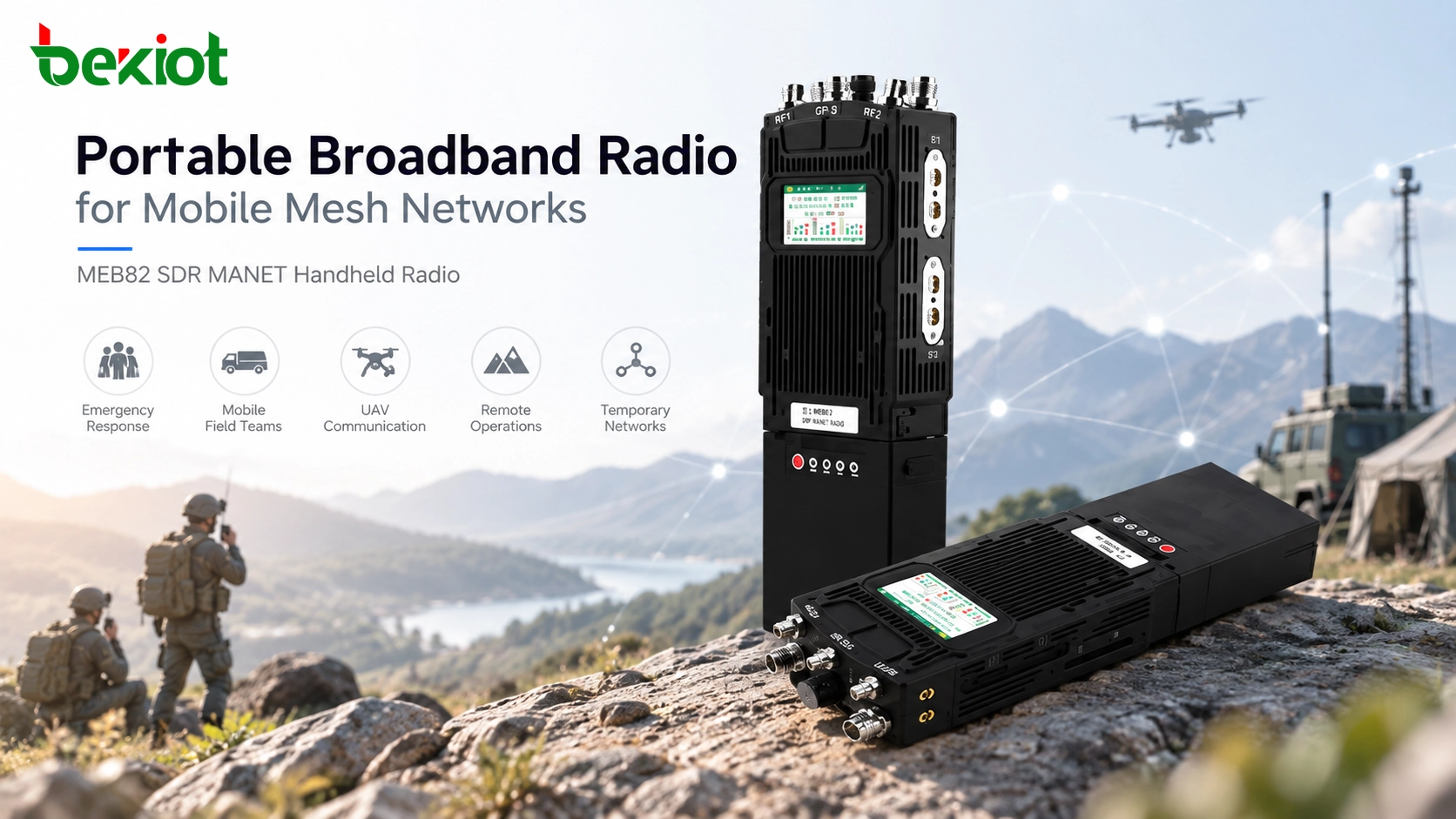 MEB82 SDR MANET 휴대형 무전기 제품 외관