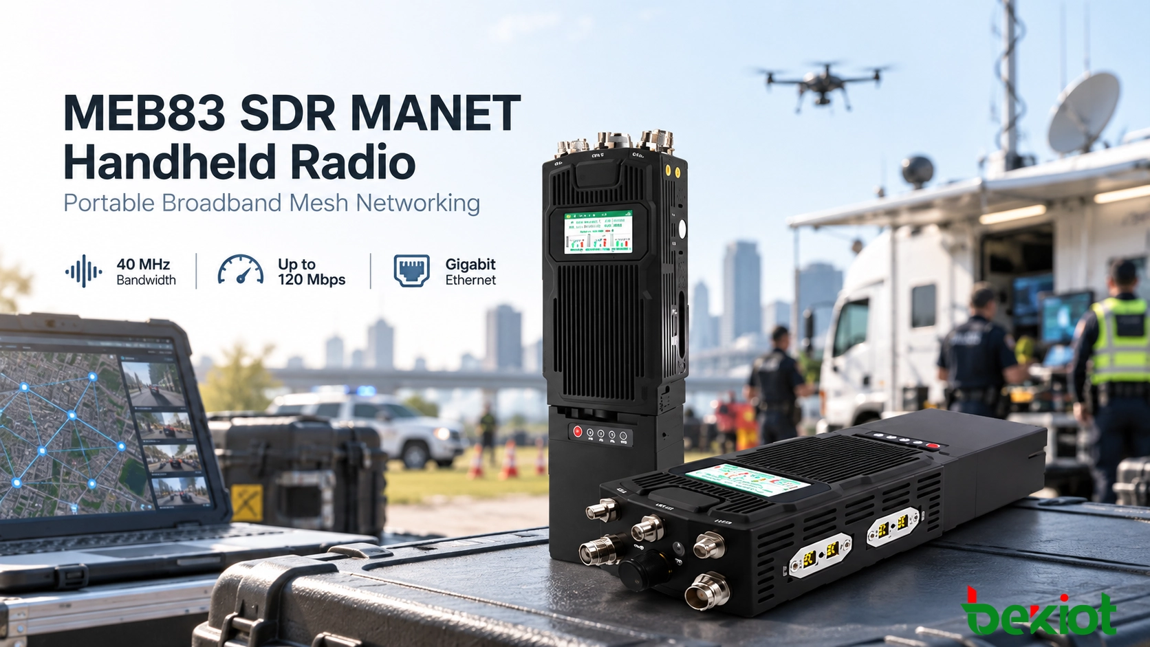MEB83 SDR MANET 휴대형 무전기 제품 외관